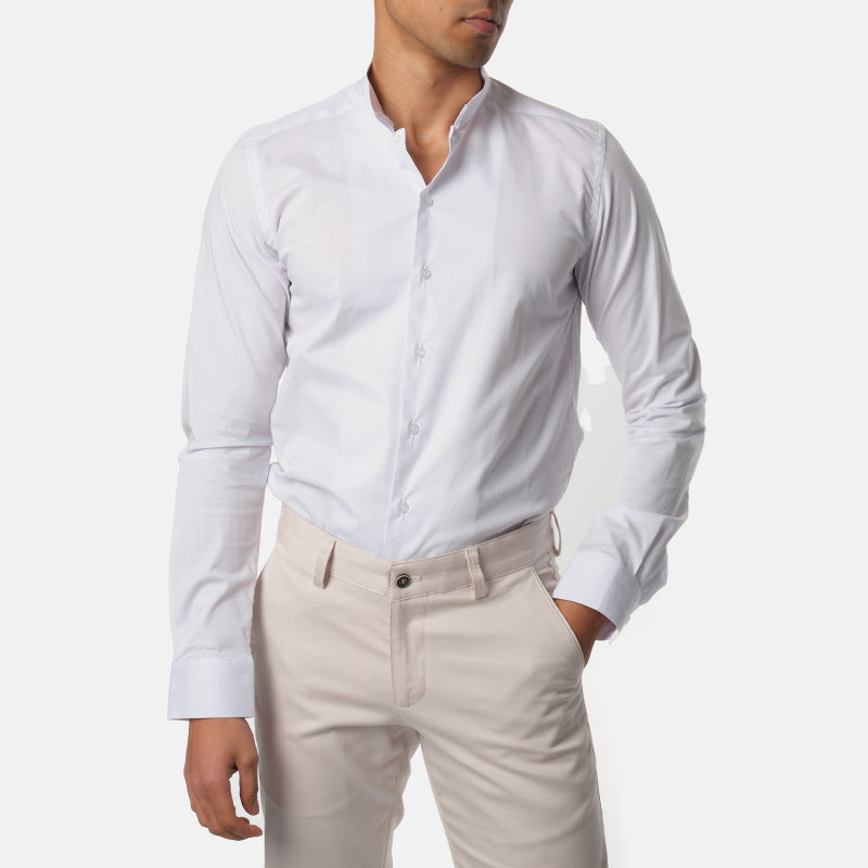 Chemise unie à manches longues